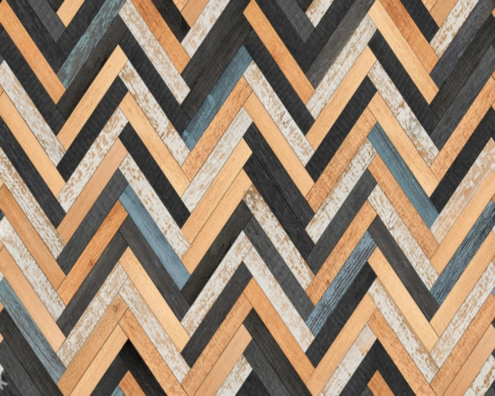 Colorful Wood Stripe 3D Wallpaper 
