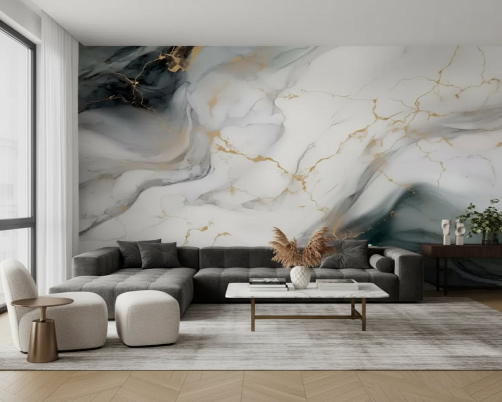 3D Wallpaper Crystal Vein Marble 