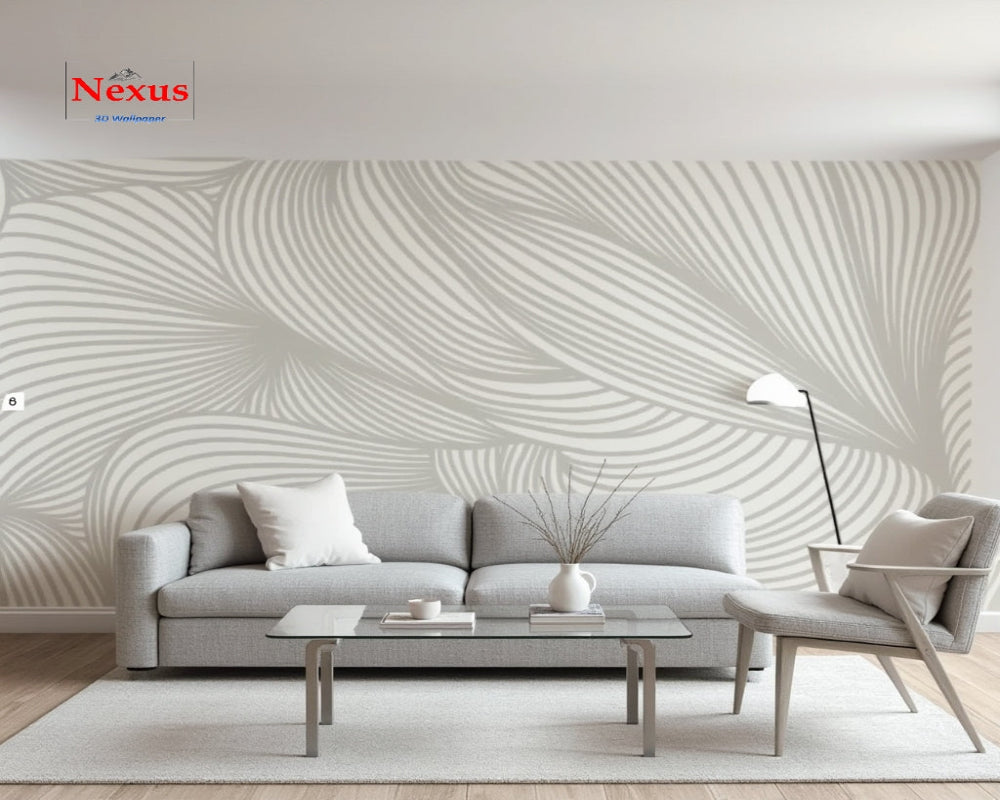 3D Wallpaper Whispers in White