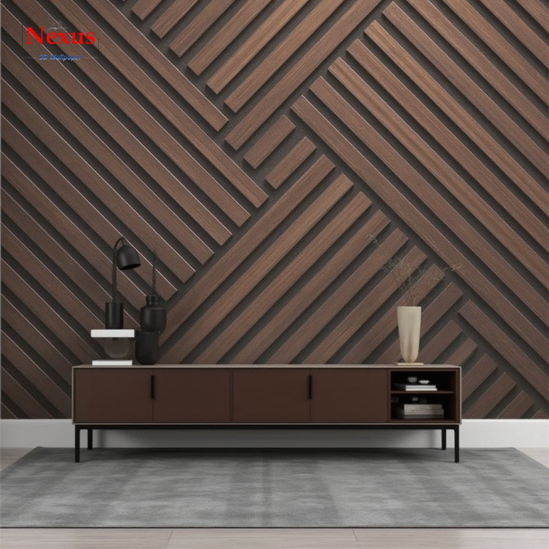 3D Wallpaper Urban Slat Geometry