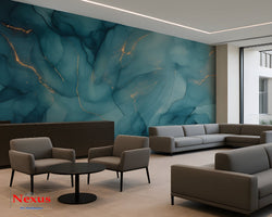 3D Wallpaper Blue Quartz Luxe