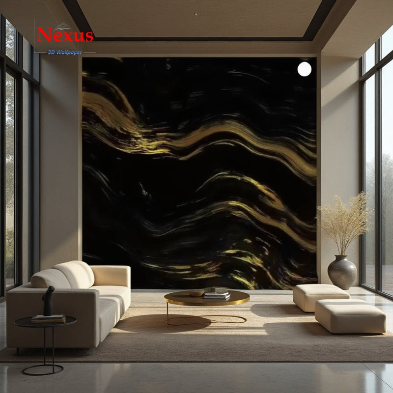 3D Wallpaper Gold Marble