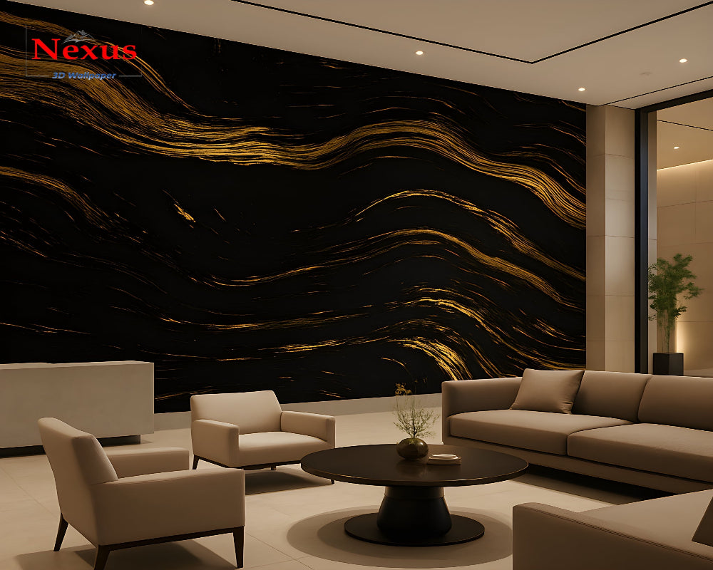 3D Wallpaper Gold Marble