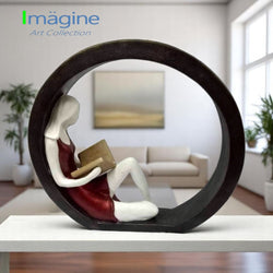 Reading in Rhythm Stonecast Sculpture Figurine