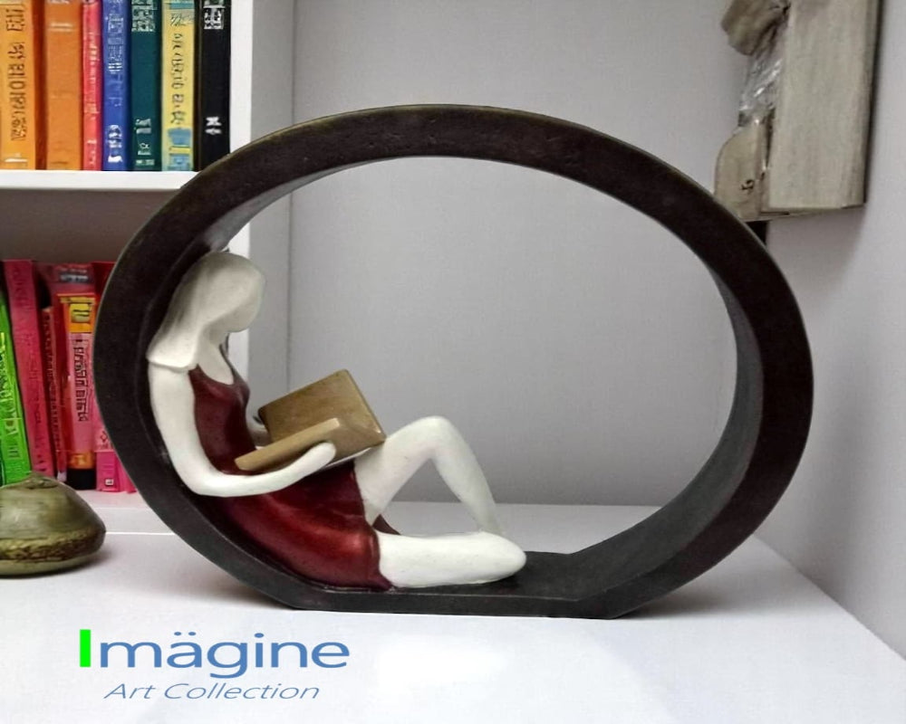 Reading in Rhythm Stonecast Sculpture Figurine