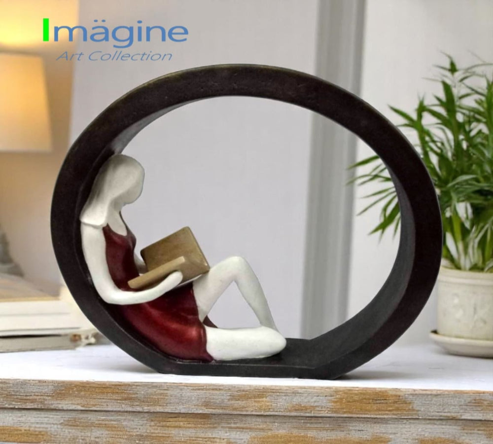Reading in Rhythm Stonecast Sculpture Figurine