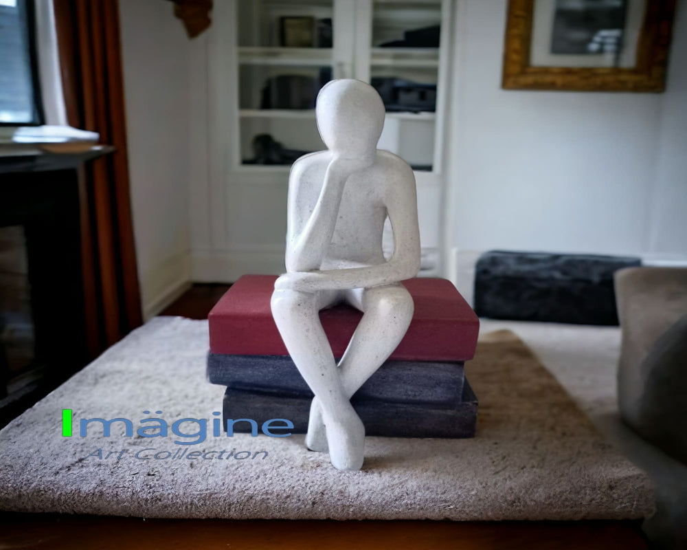 Contemplation in Silence Stonecast Sculpture Figurine