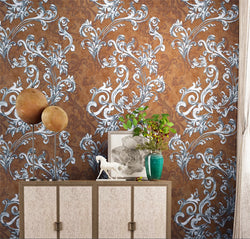 European Style Retro Flower Wallpaper SKU# WAL0410