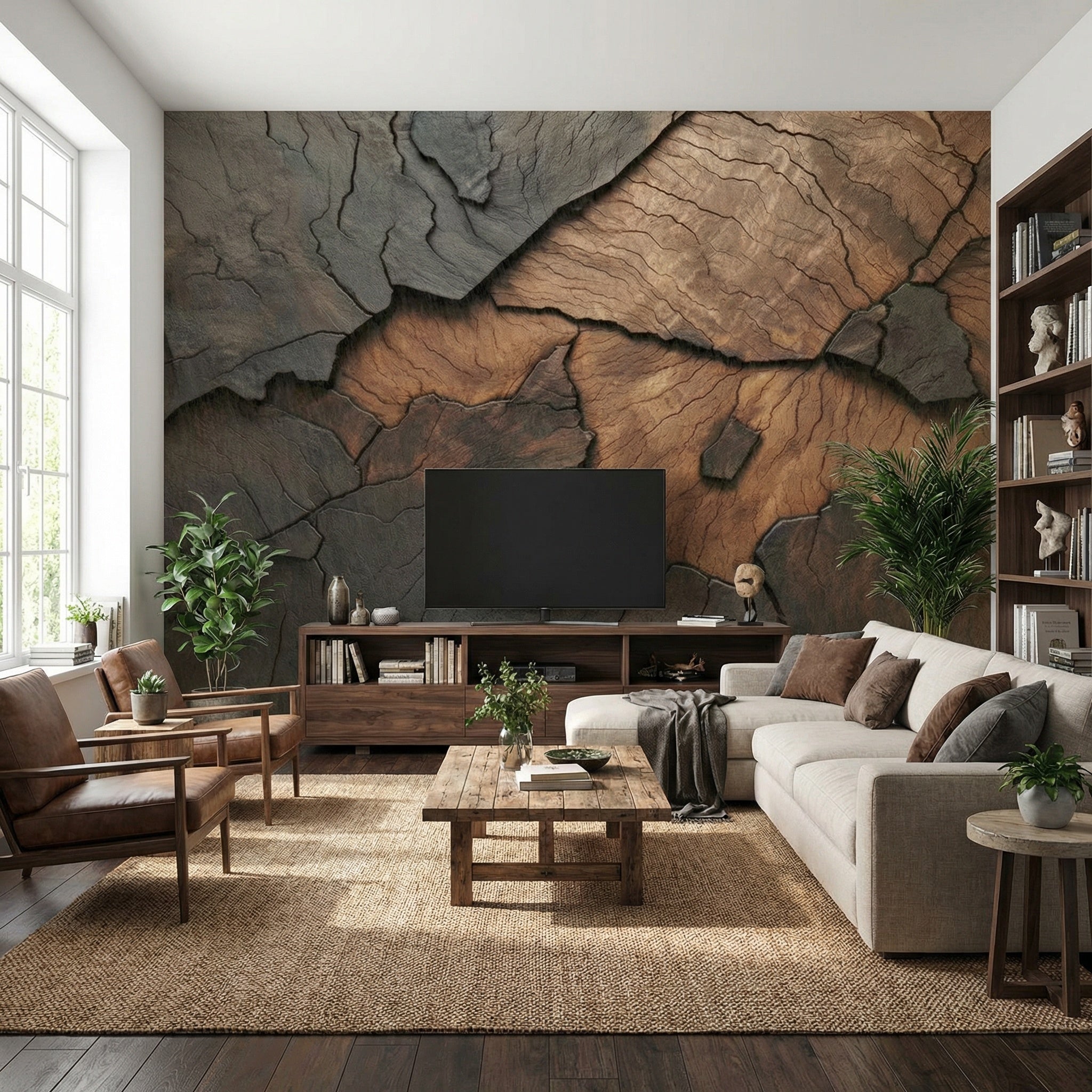 Bring the raw beauty of nature indoors with our Custom 3D Rustic Wood Texture Wallpaper from Nexus 3D Wallpaper!

Featuring dramatic cracked wood patterns, rich earthy browns, and deep charcoal tones, this stunning design creates a realistic 3D illusion that adds depth, warmth, and character to any space.

From cozy living rooms to stylish offices and modern commercial spaces, this feature wall is designed to make a statement!