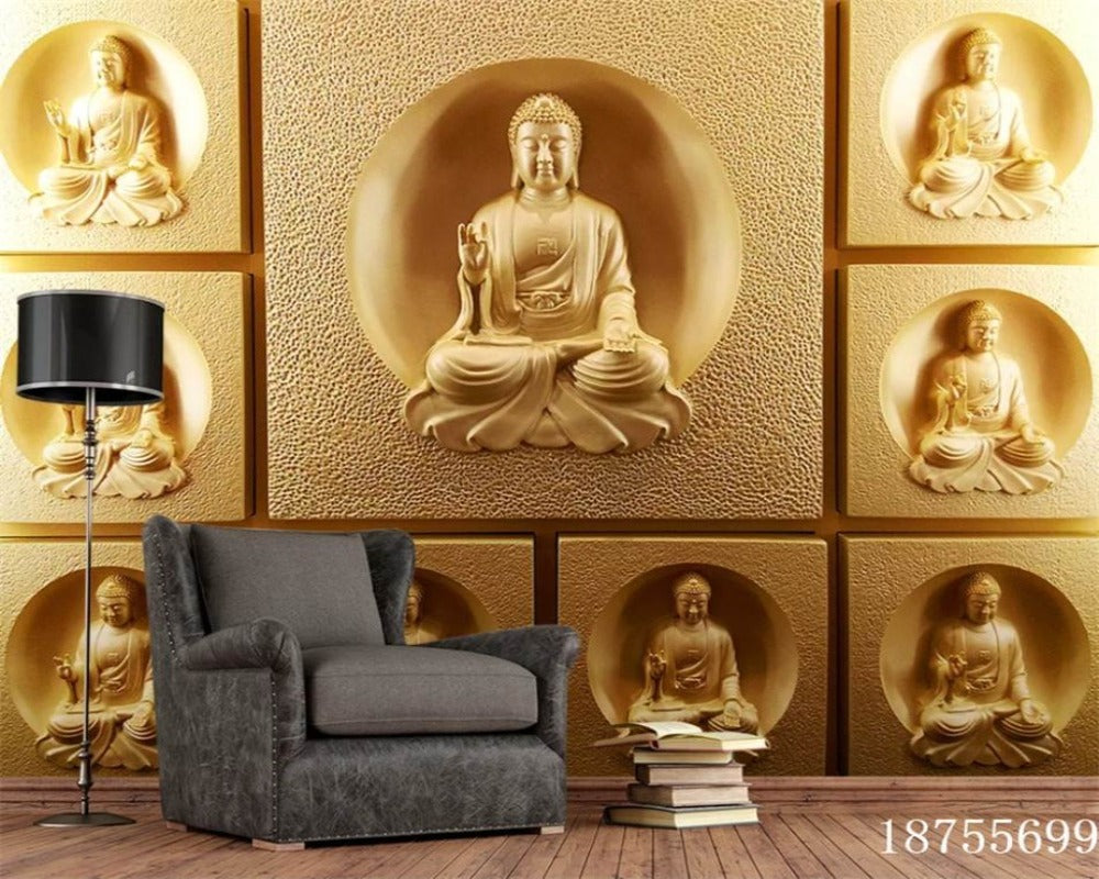 3D Wallpaper Buddha Various Designs 