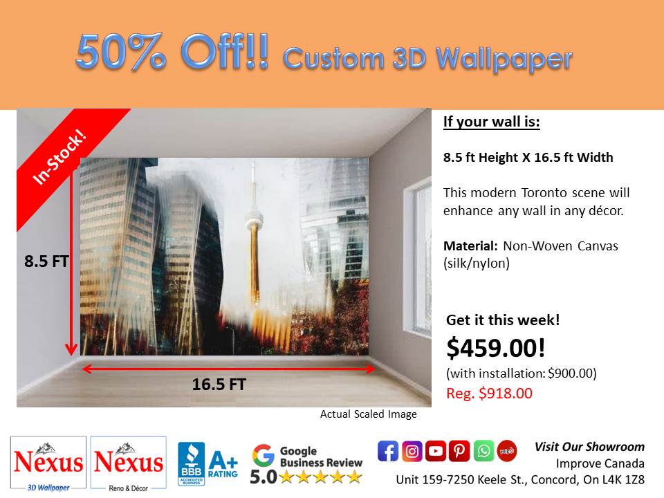 In-Stock Custom 3D Wallpaper City of Toronto SKU# WAL0390