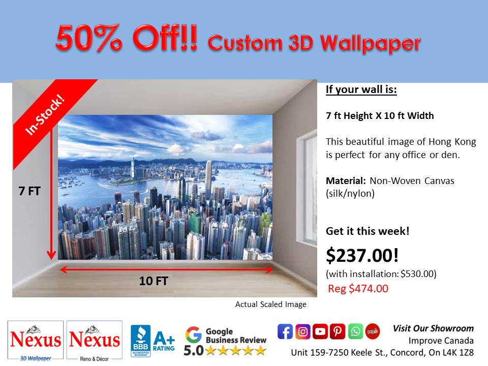 in-Stock Custom Wallpaper City of Hong Kong SKU# WAL0391