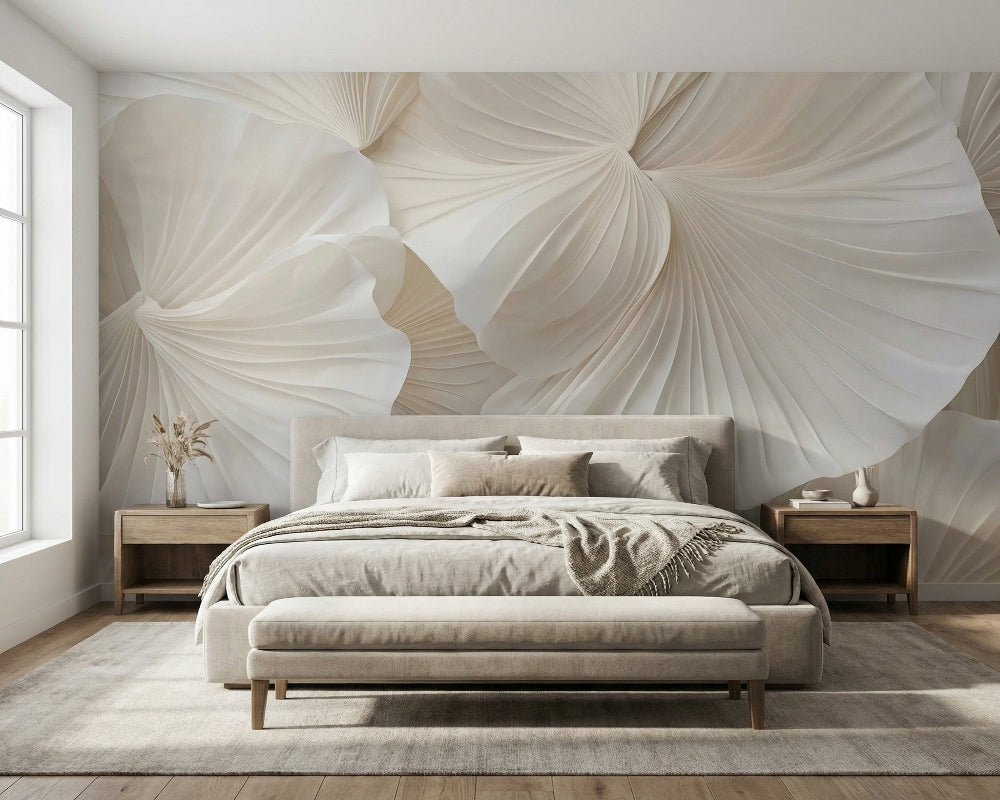 3D Wallpaper Elegant Cream Wave