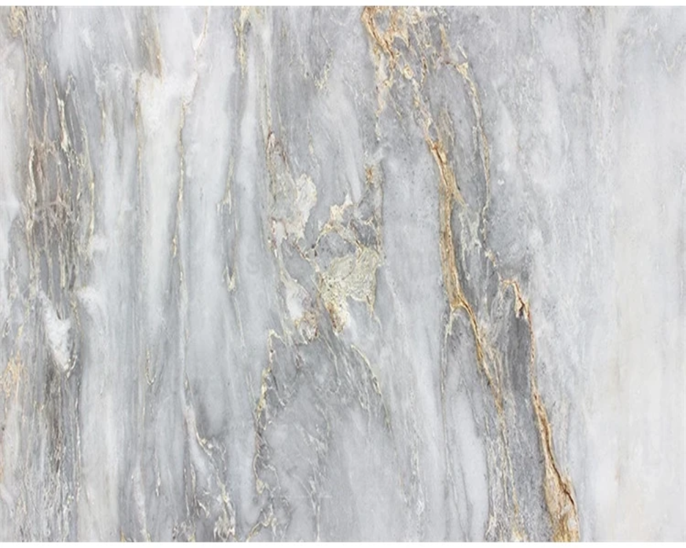 3D Wallpaper Golden Gray River Marble