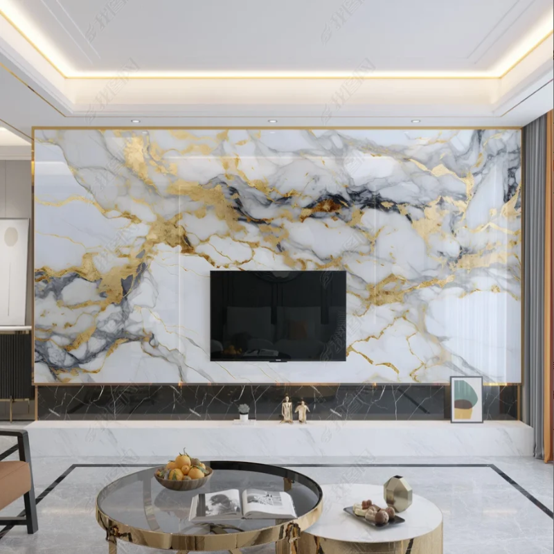 3D Wallpaper Smystic Gold Marble