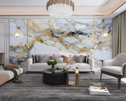 3D Wallpaper Smystic Gold Marble