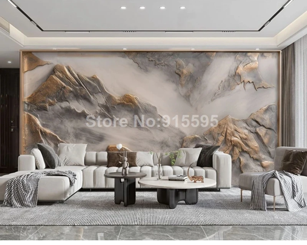 3D Wallpaper Golden Mountain SKU# WAL0228