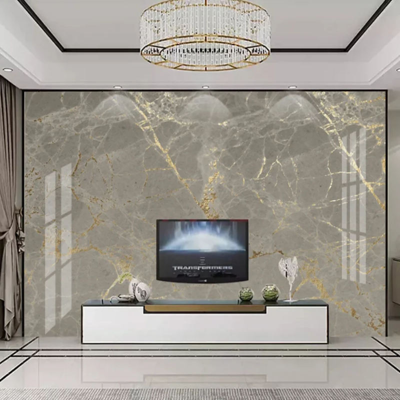 3D Wallpaper Golden Dream Marble 