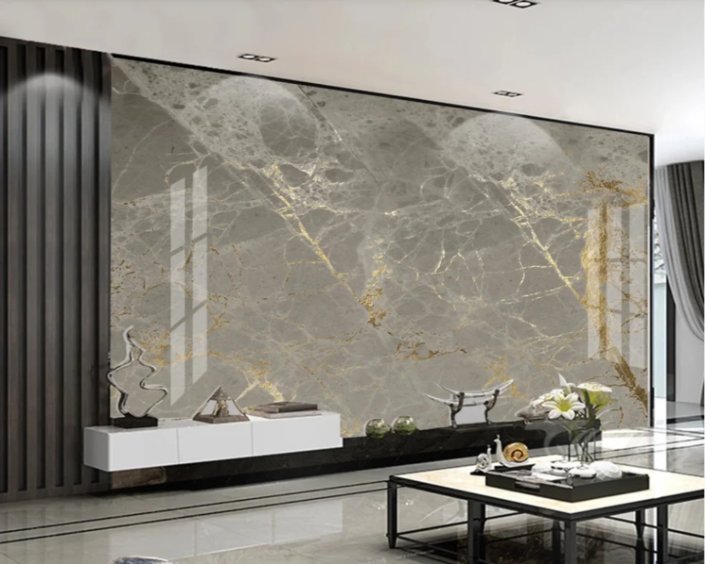 3D Wallpaper Golden Dream Marble 