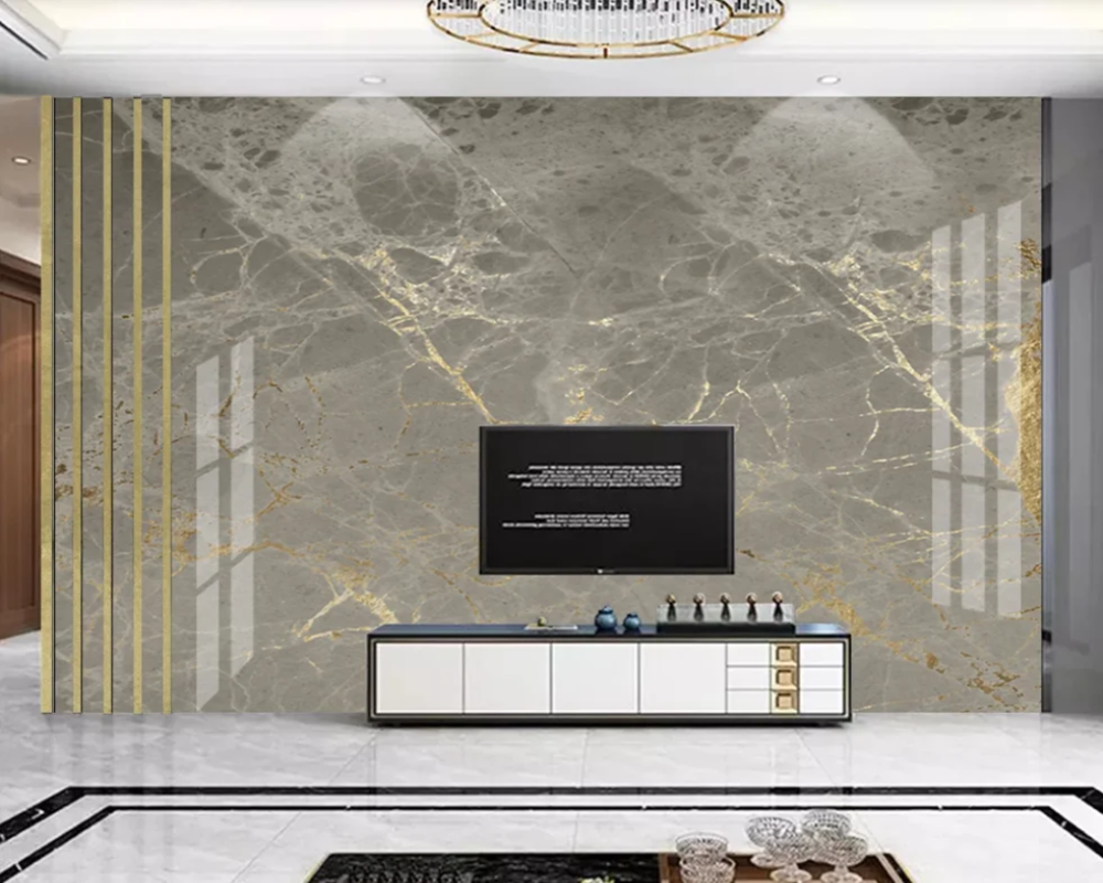 3D Wallpaper Golden Dream Marble 