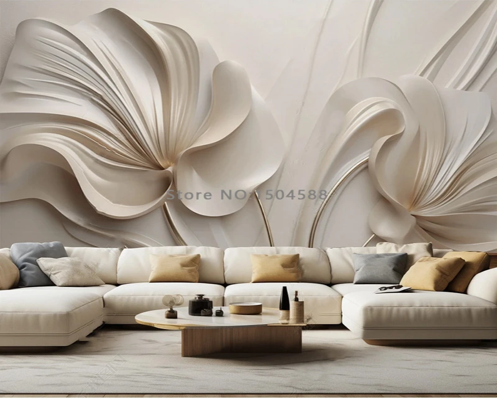 3D Wallpaper Glistening Floral Glow