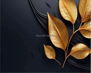 3D Wallpaper Golden Floral Mystery SKU# WAL0453