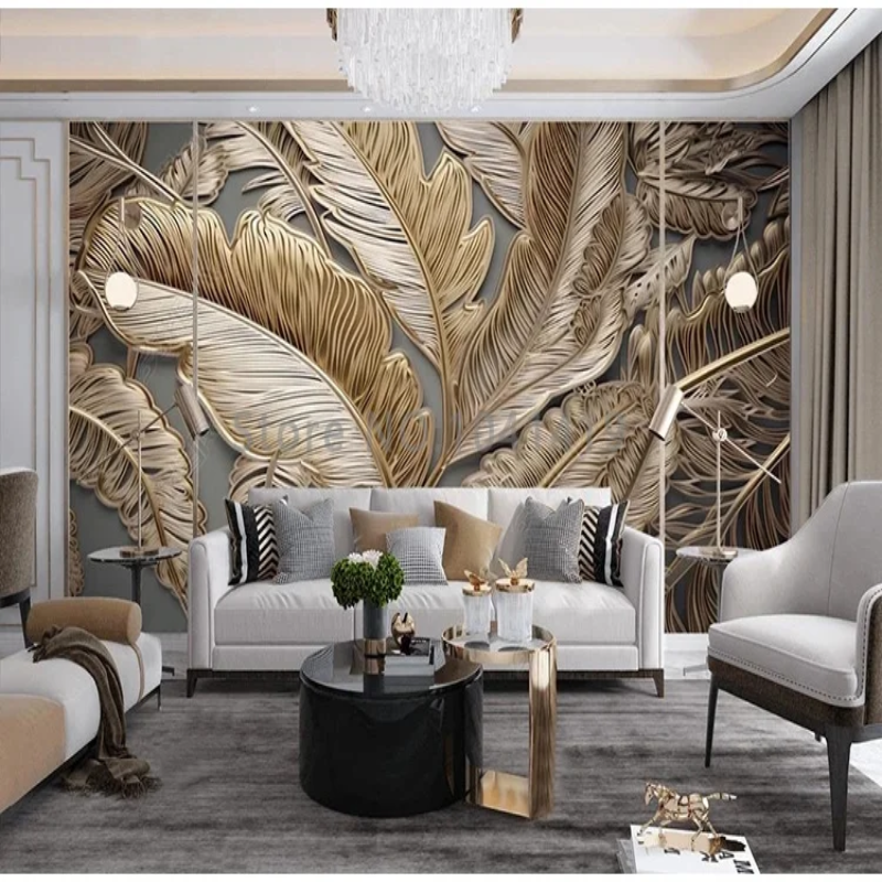 3D Wallpaper Golden Banana Tree Plant