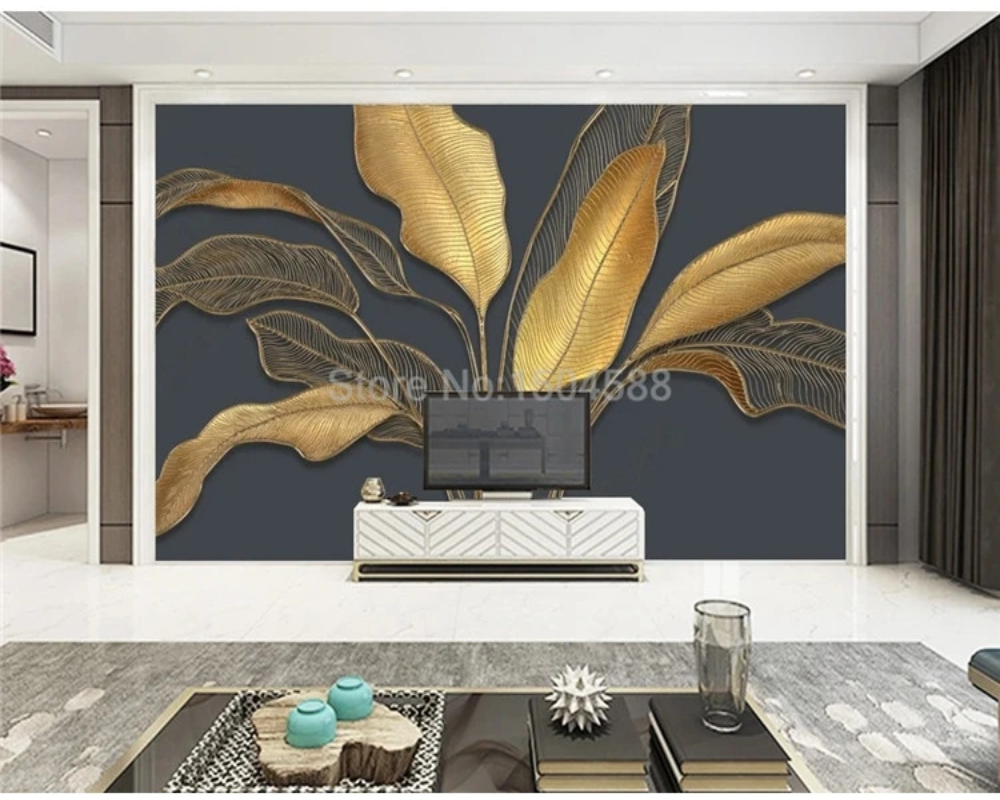 3D Wallpaper Golden Banana Tree Series V