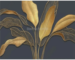 3D Wallpaper Golden Banana Tree Series V