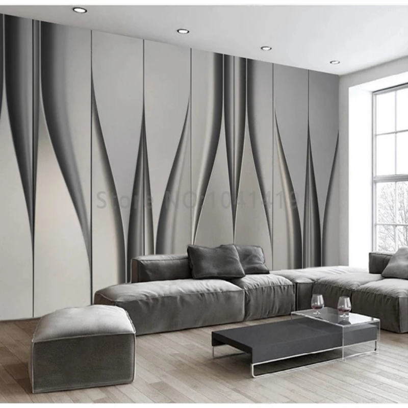 3D Wallpaper Mystic Gray Lines SKU# WAL0467