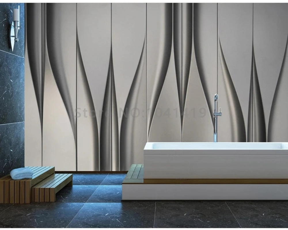 3D Wallpaper Mystic Gray Lines