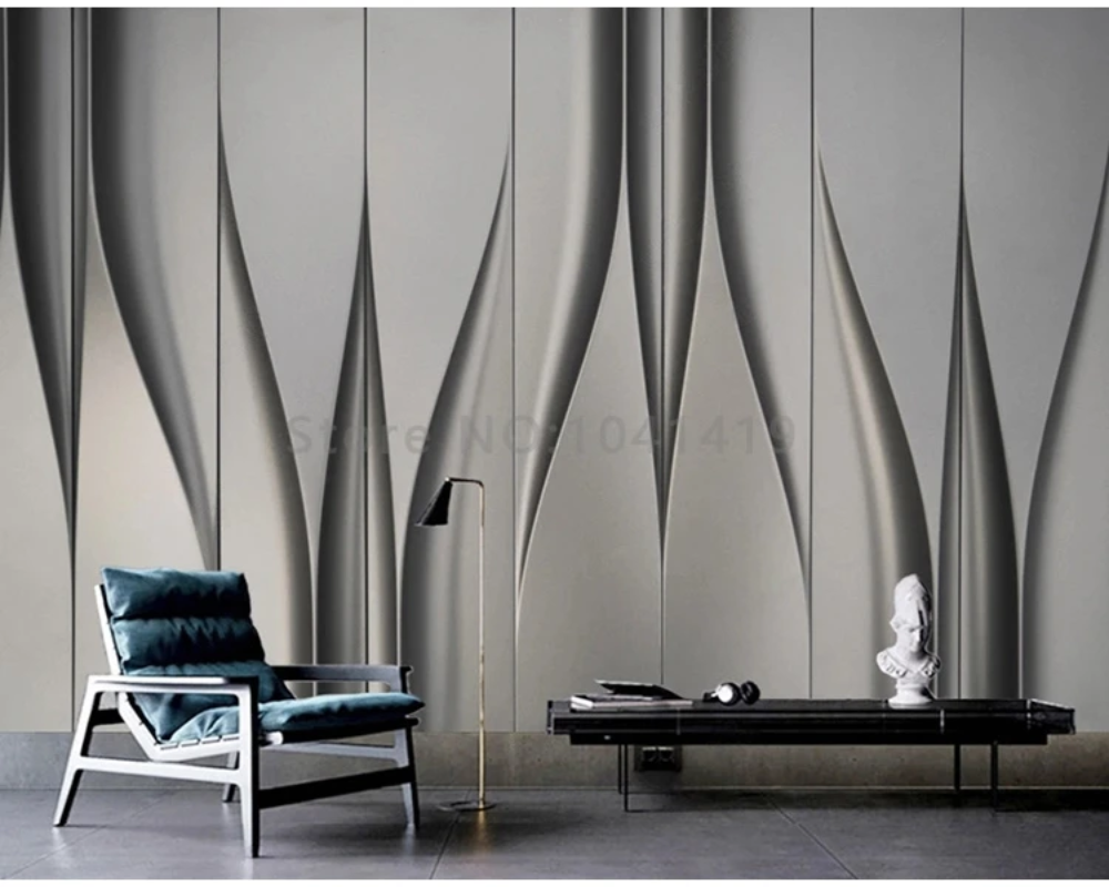 3D Wallpaper Mystic Gray Lines