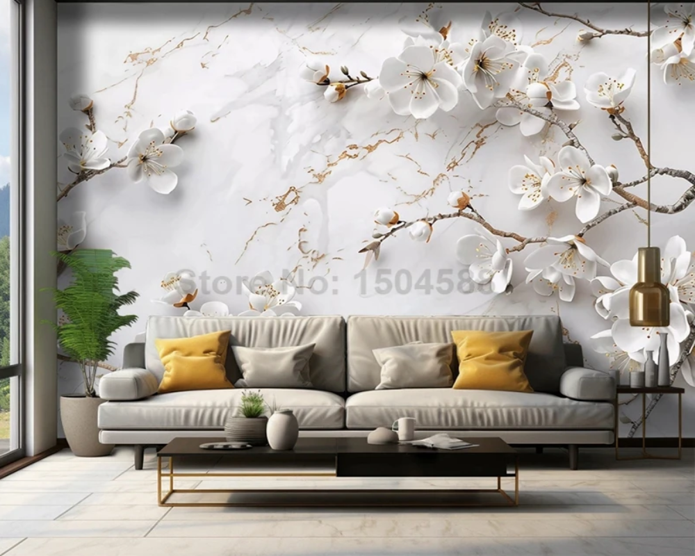 3D Wallpaper Flowing Floral Figaro