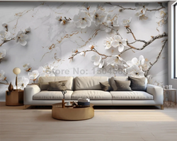 3D Wallpaper Flowing Floral Figaro