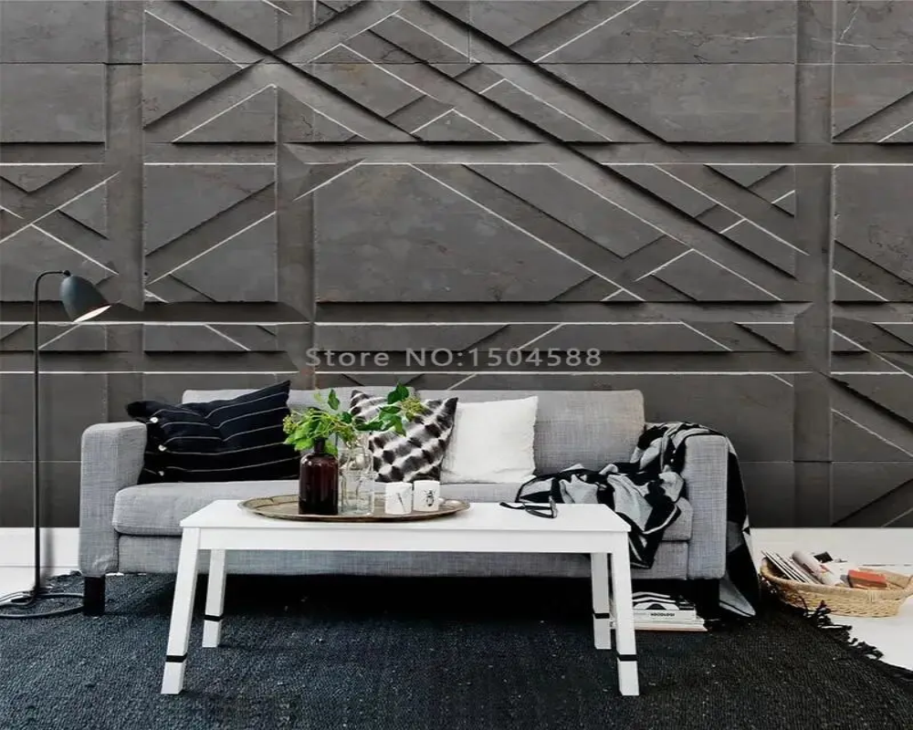 3D Wallpaper Modern Eclectic Cement