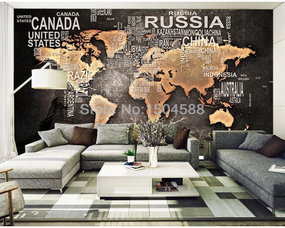 3D Wallpaper Mystic World Map SKU# WAL0481