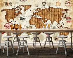 3D Wallpaper Bamboo World Map SKU# WAL0482