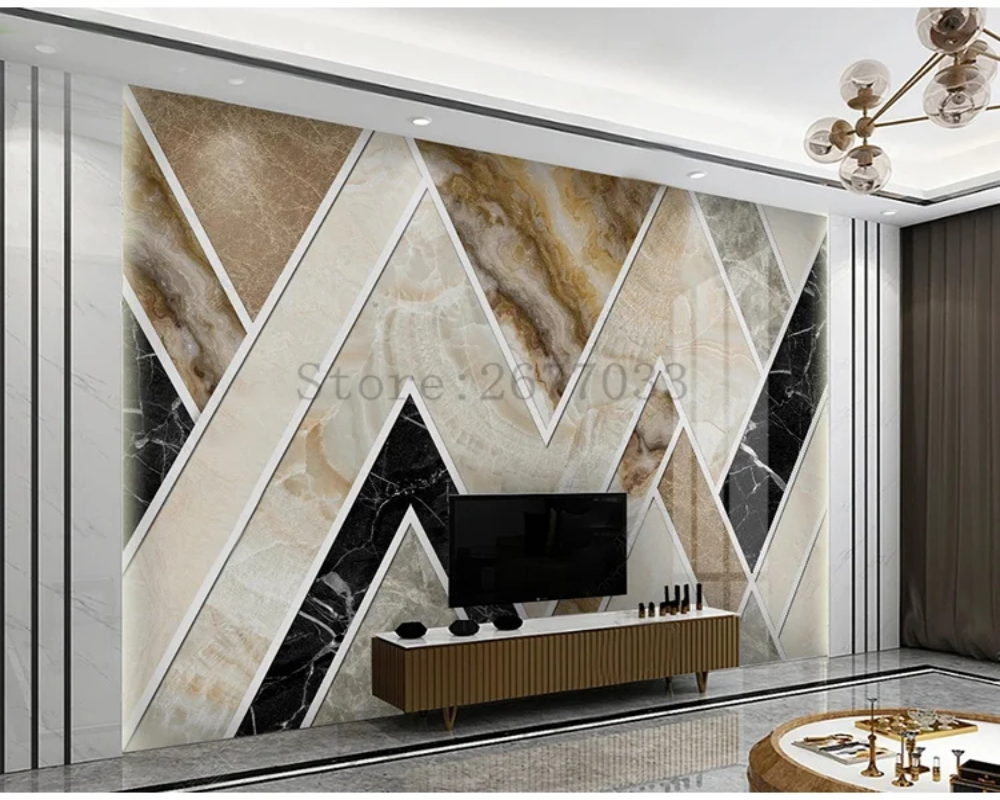 3D Wallpaper Isosceles Triangle Heaven Marble