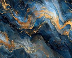 3D Wallpaper Ocean Aqua Gold IV Marble