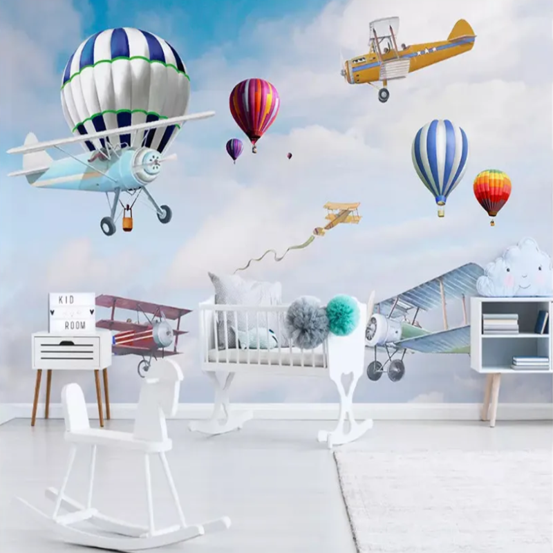 3D Wallpaper Airplanes and Balloons SKU# WAL0519