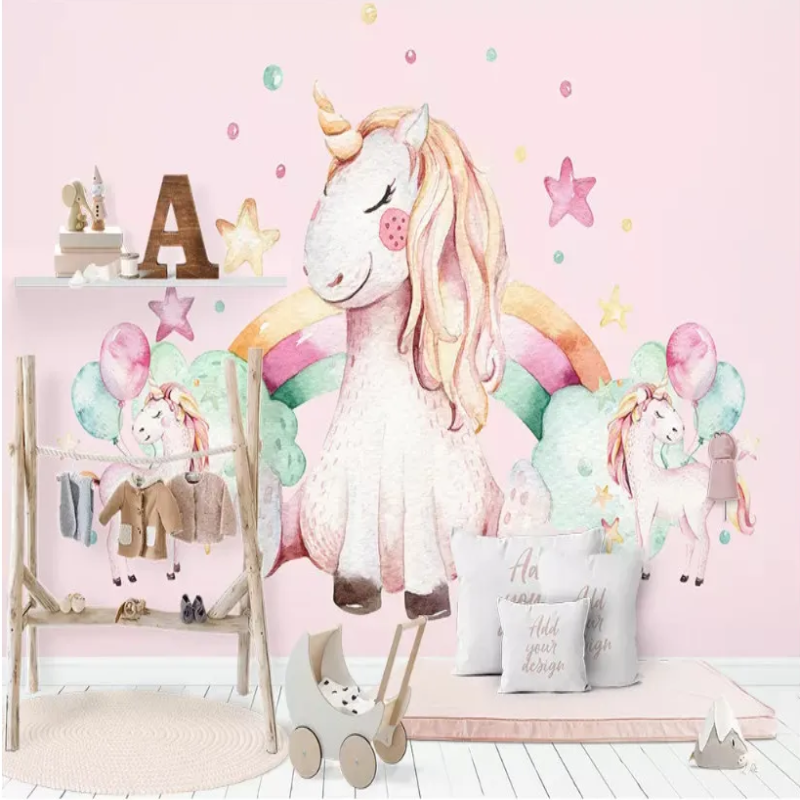3D Wallpaper Unicorn Playtime Daycare SKU# WAL0520