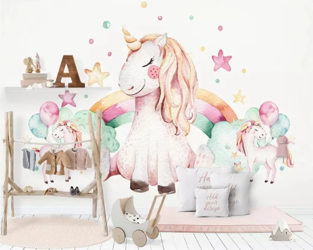 3D Wallpaper Unicorn Playtime Daycare SKU# WAL0520