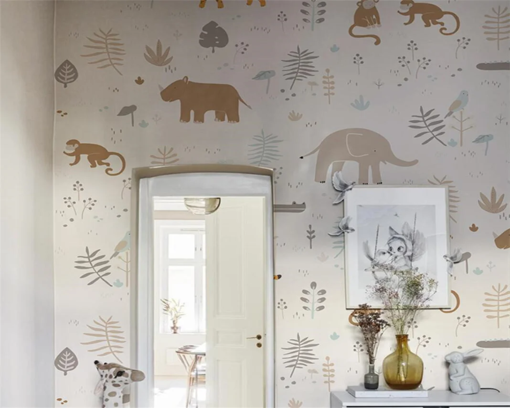 3D Wallpaper Baby Room Animals SKU# WAL0521