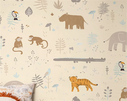 3D Wallpaper Baby Room Animals SKU# WAL0521