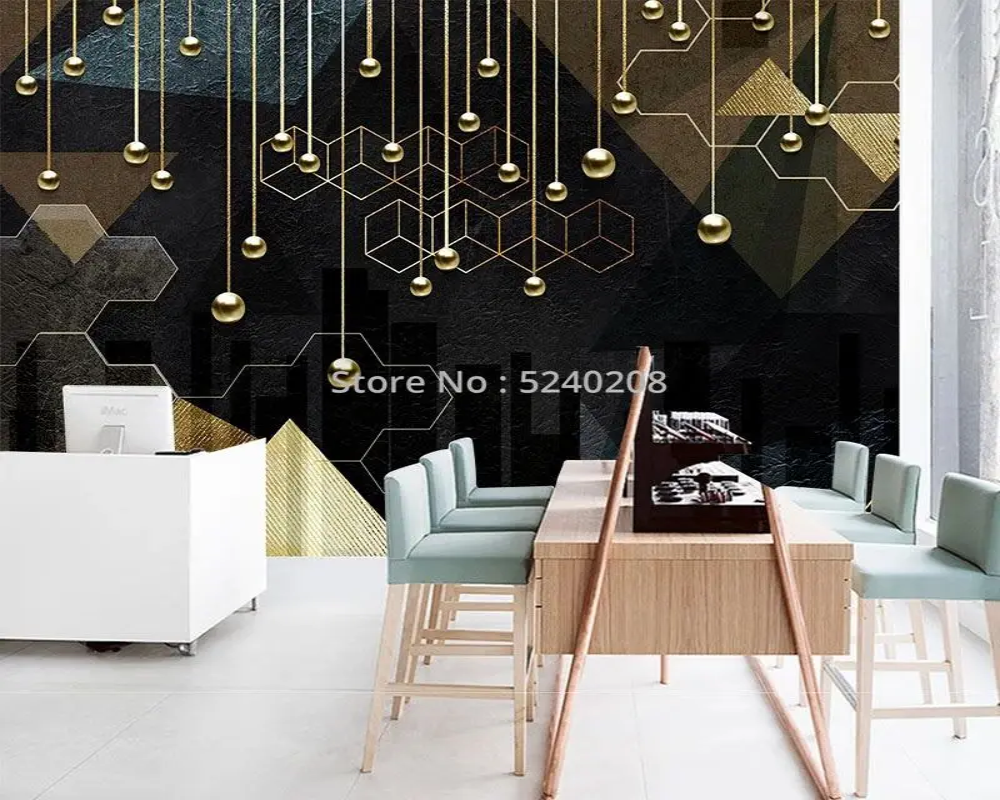 Black Chrome 3D Wallpaper for Wall Covering