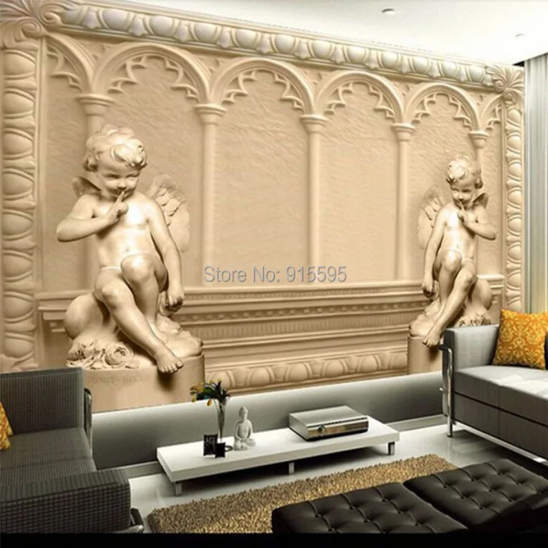 3D Wallpaper Rustic Roman Angels