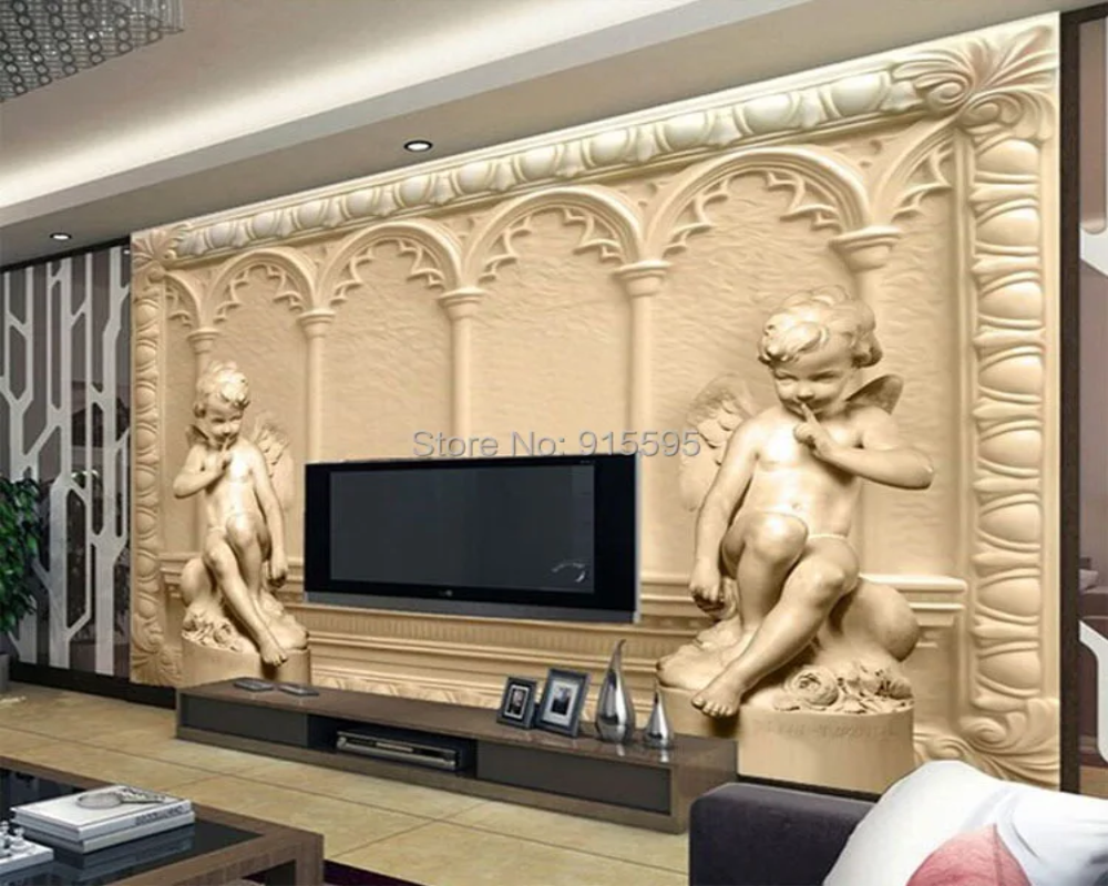 3D Wallpaper Rustic Roman Angels  SKU# WAL0587