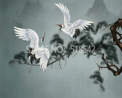 3D Wallpaper Flying Chinese Cranes SKU# WAL0589