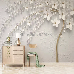 3D Wallpaper Flowing Floral Mystery