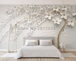 3D Wallpaper Flowing Floral Mystery